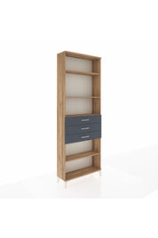 Arges Dolap 4 Raflı 3 Çekmeceli 88x30x243 Çam-Antrasit