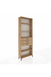 Arges Dolap 4 Raflı 3 Çekmeceli 88x30x243 Çam-Çam