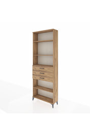 Arges Dolap 4 Raflı 3 Çekmeceli 88x30x243 Çam-Çam