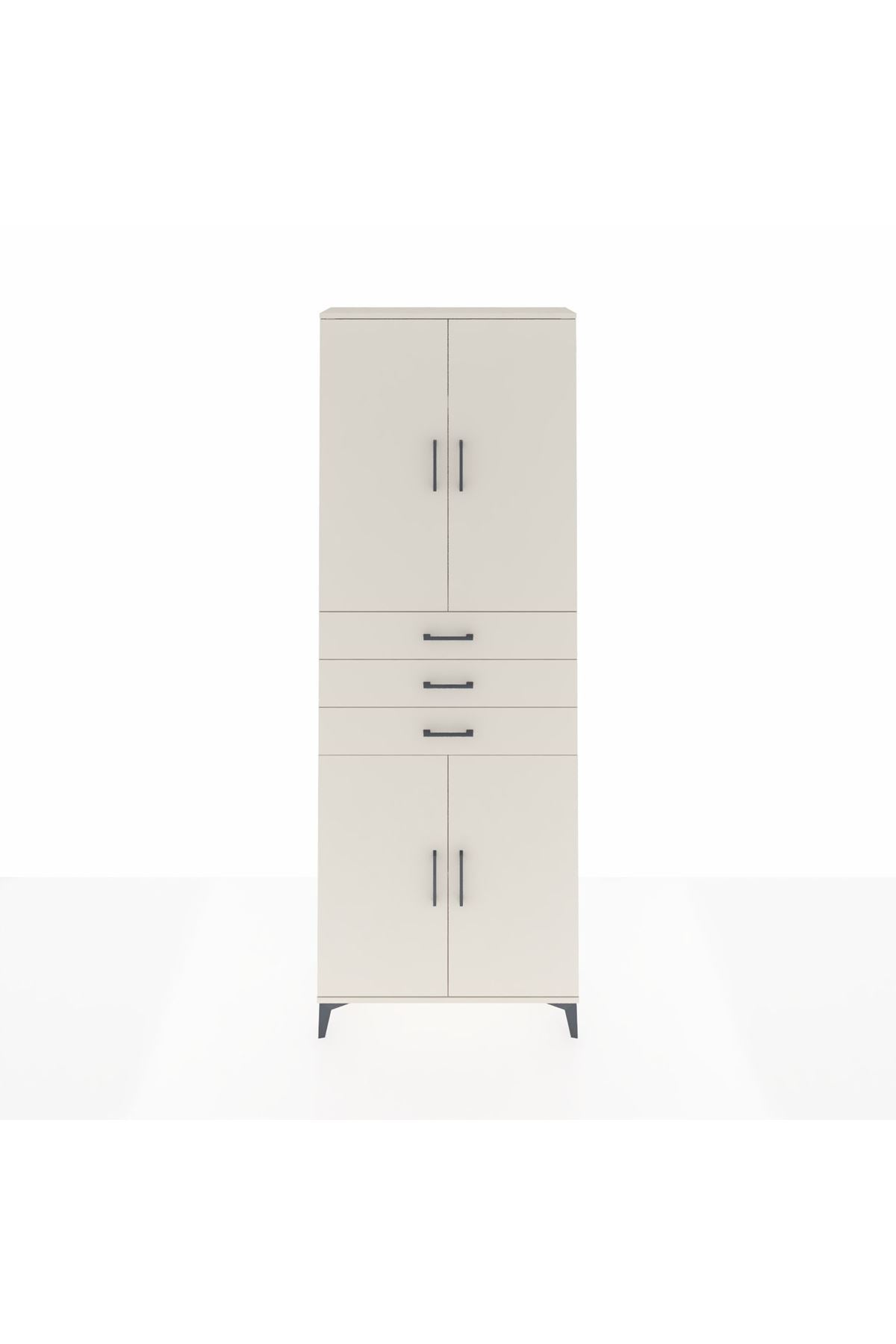 Arges Dolap 4 Raflı 3 Çekmeceli 4 Kapaklı 88x30x243 Aytaşı-Aytaşı