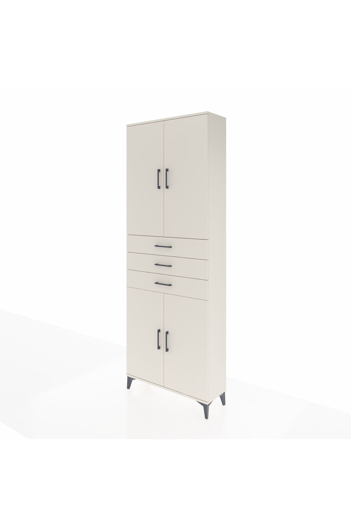 Arges Dolap 4 Raflı 3 Çekmeceli 4 Kapaklı 88x30x243 Aytaşı-Aytaşı