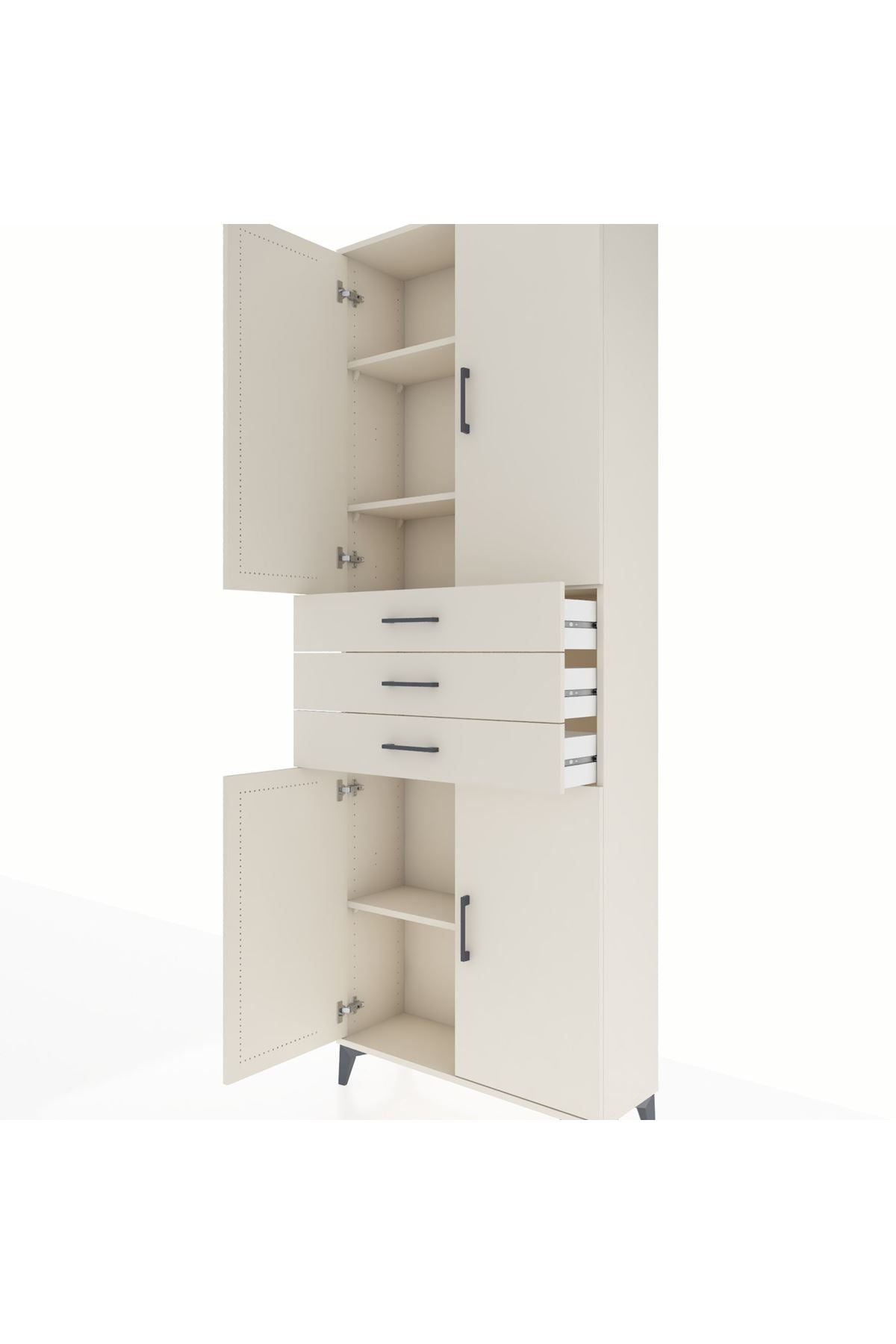 Arges Dolap 4 Raflı 3 Çekmeceli 4 Kapaklı 88x30x243 Aytaşı-Aytaşı