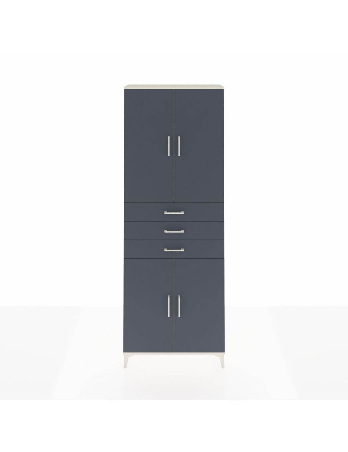 Arges Dolap 4 Raflı 3 Çekmeceli 4 Kapaklı 88x30x243 Aytaşı-Antrasit