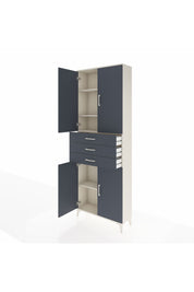 Arges Dolap 4 Raflı 3 Çekmeceli 4 Kapaklı 88x30x243 Aytaşı-Antrasit