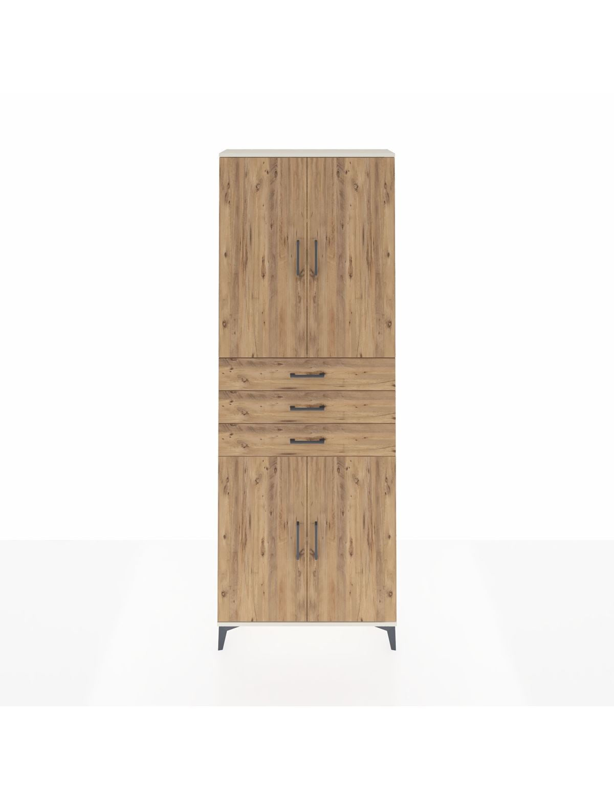 Arges Dolap 4 Raflı 3 Çekmeceli 4 Kapaklı 88x30x243 Aytaşı-Çam