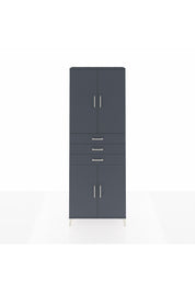 Arges Dolap 4 Raflı 3 Çekmeceli 4 Kapaklı 88x30x243 Antrasit-Antrasit