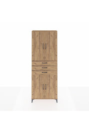 Arges Dolap 4 Raflı 3 Çekmeceli 4 Kapaklı 88x30x243 Çam-Çam