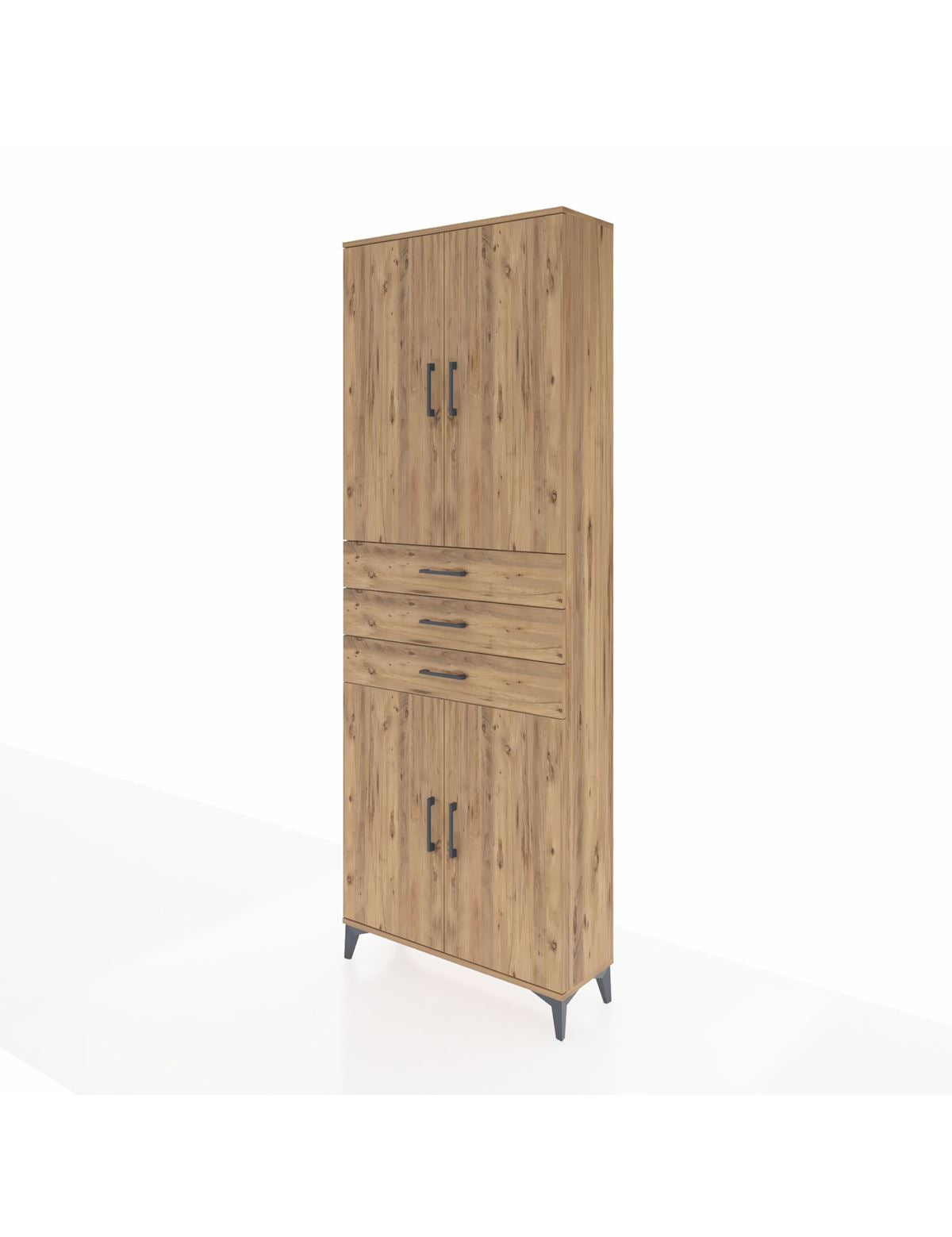 Arges Dolap 4 Raflı 3 Çekmeceli 4 Kapaklı 88x30x243 - S33M273V9A