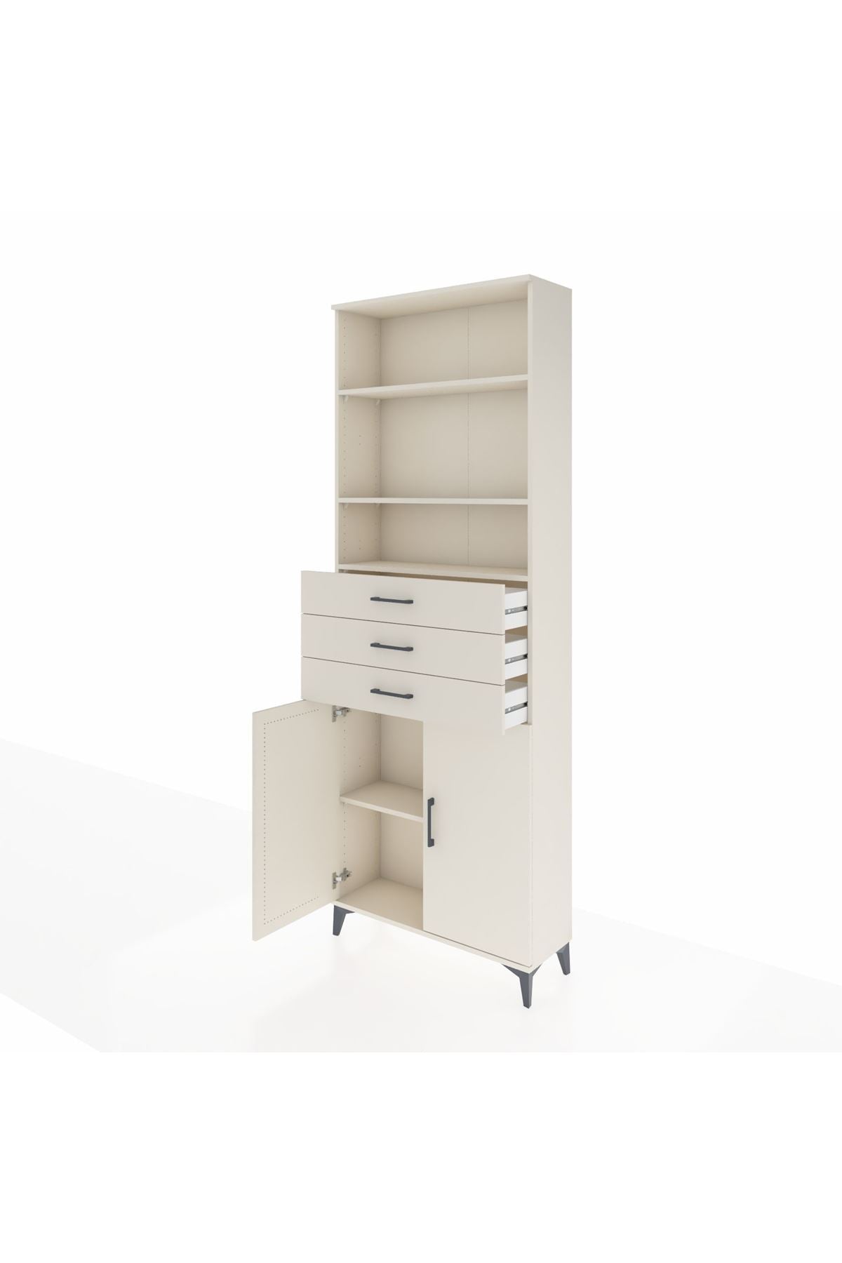 Arges Dolap 4 Raflı 3 Çekmeceli 2 Kapaklı 88x30x243 Aytaşı-Aytaşı