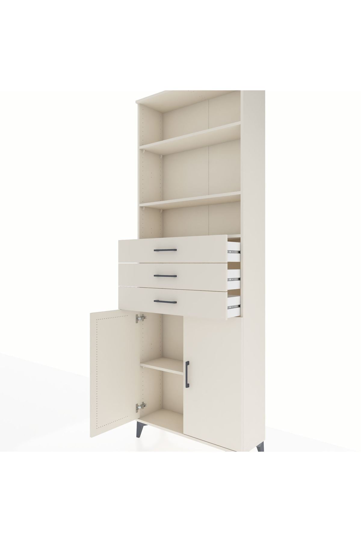 Arges Dolap 4 Raflı 3 Çekmeceli 2 Kapaklı 88x30x243 Aytaşı-Aytaşı