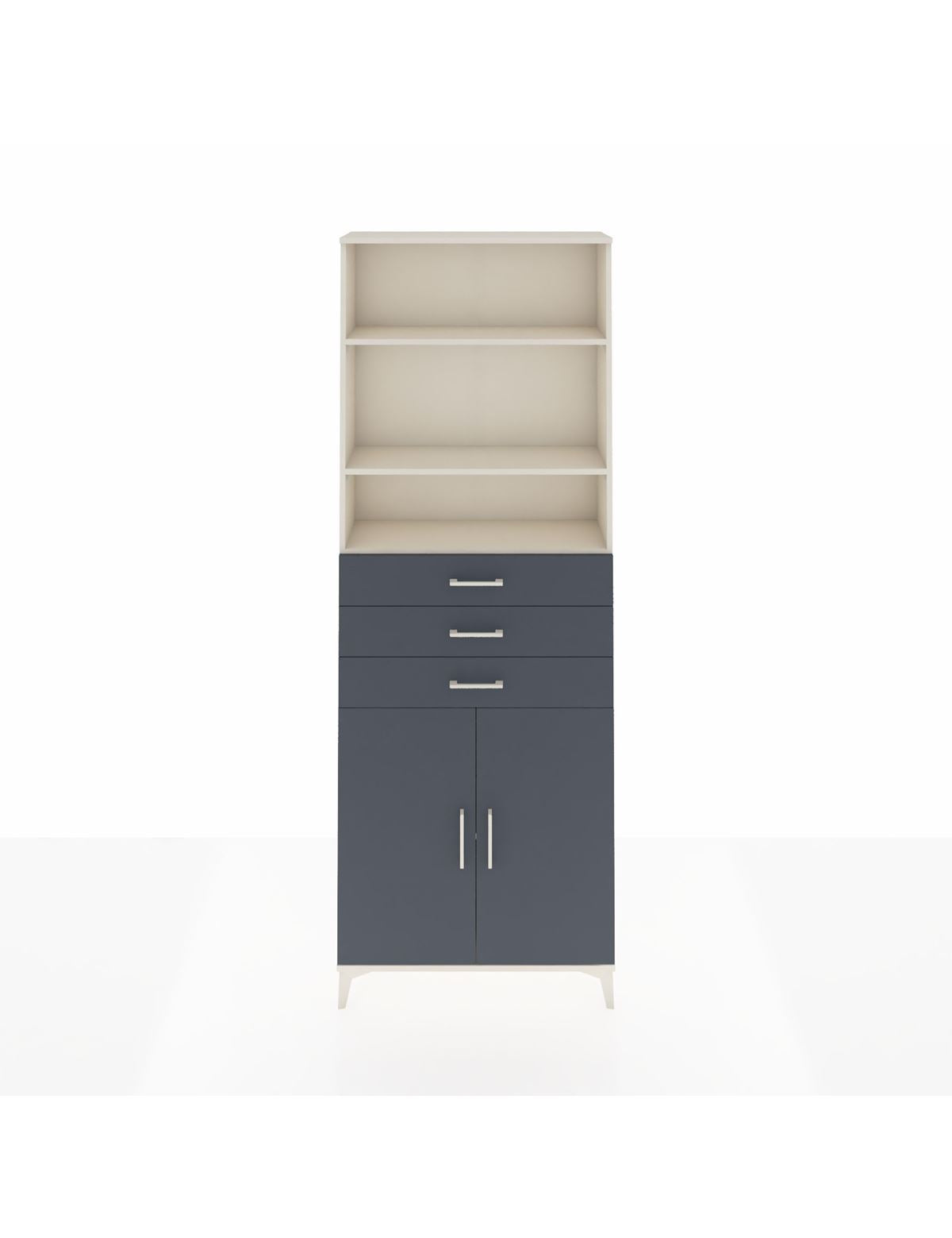 Arges Dolap 4 Raflı 3 Çekmeceli 2 Kapaklı 88x30x243 Aytaşı-Antrasit