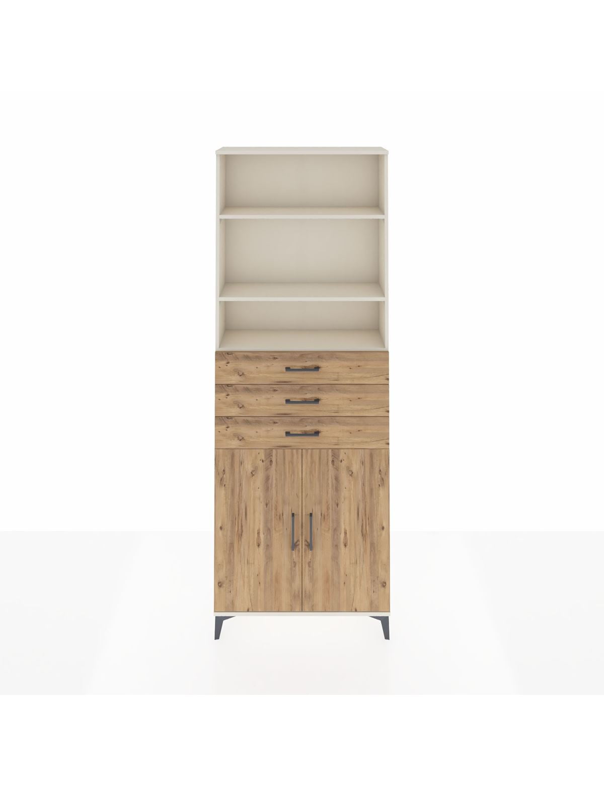 Arges Dolap 4 Raflı 3 Çekmeceli 2 Kapaklı 88x30x243 Aytaşı-Çam