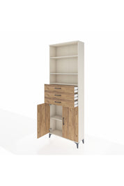 Arges Dolap 4 Raflı 3 Çekmeceli 2 Kapaklı 88x30x243 Aytaşı-Çam