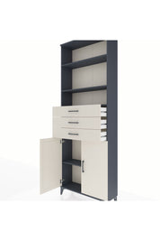 Arges Dolap 4 Raflı 3 Çekmeceli 2 Kapaklı 88x30x243 Antrasit-Aytaşı