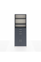 Arges Dolap 4 Raflı 3 Çekmeceli 2 Kapaklı 88x30x243 Antrasit-Antrasit