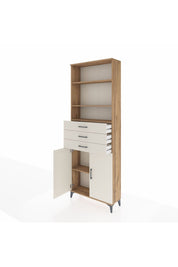 Arges Dolap 4 Raflı 3 Çekmeceli 2 Kapaklı 88x30x243 Çam-Aytaşı