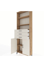 Arges Dolap 4 Raflı 3 Çekmeceli 2 Kapaklı 88x30x243 Çam-Aytaşı