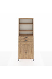 Arges Dolap 4 Raflı 3 Çekmeceli 2 Kapaklı 88x30x243 Çam-Çam