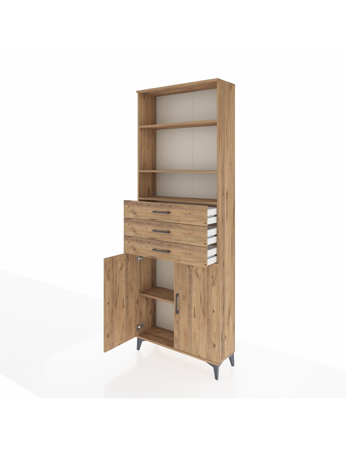 Arges Dolap 4 Raflı 3 Çekmeceli 2 Kapaklı 88x30x243 - S33M274V9A