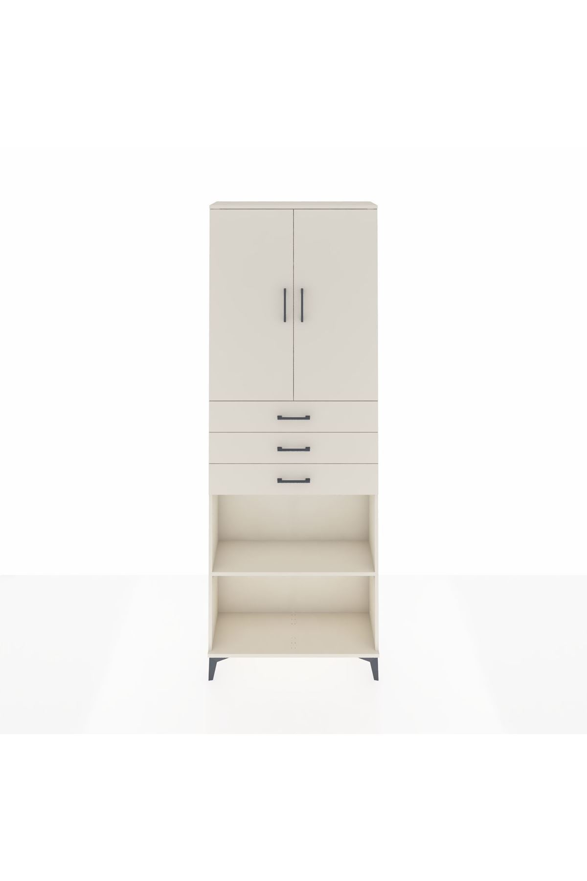 Arges Dolap 4 Raflı 3 Çekmeceli 2 Kapaklı 88x30x243 Aytaşı-Aytaşı