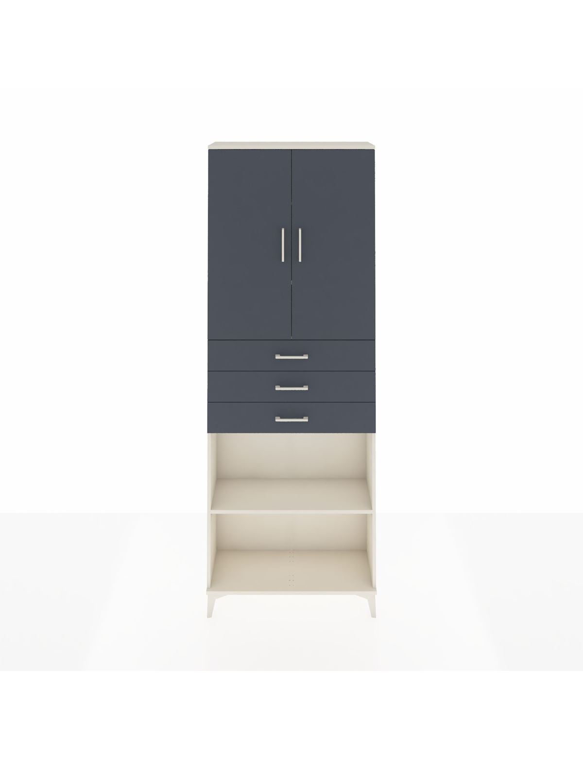 Arges Dolap 4 Raflı 3 Çekmeceli 2 Kapaklı 88x30x243 Aytaşı-Antrasit