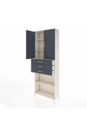 Arges Dolap 4 Raflı 3 Çekmeceli 2 Kapaklı 88x30x243 Aytaşı-Antrasit