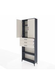 Arges Dolap 4 Raflı 3 Çekmeceli 2 Kapaklı 88x30x243 Antrasit-Aytaşı
