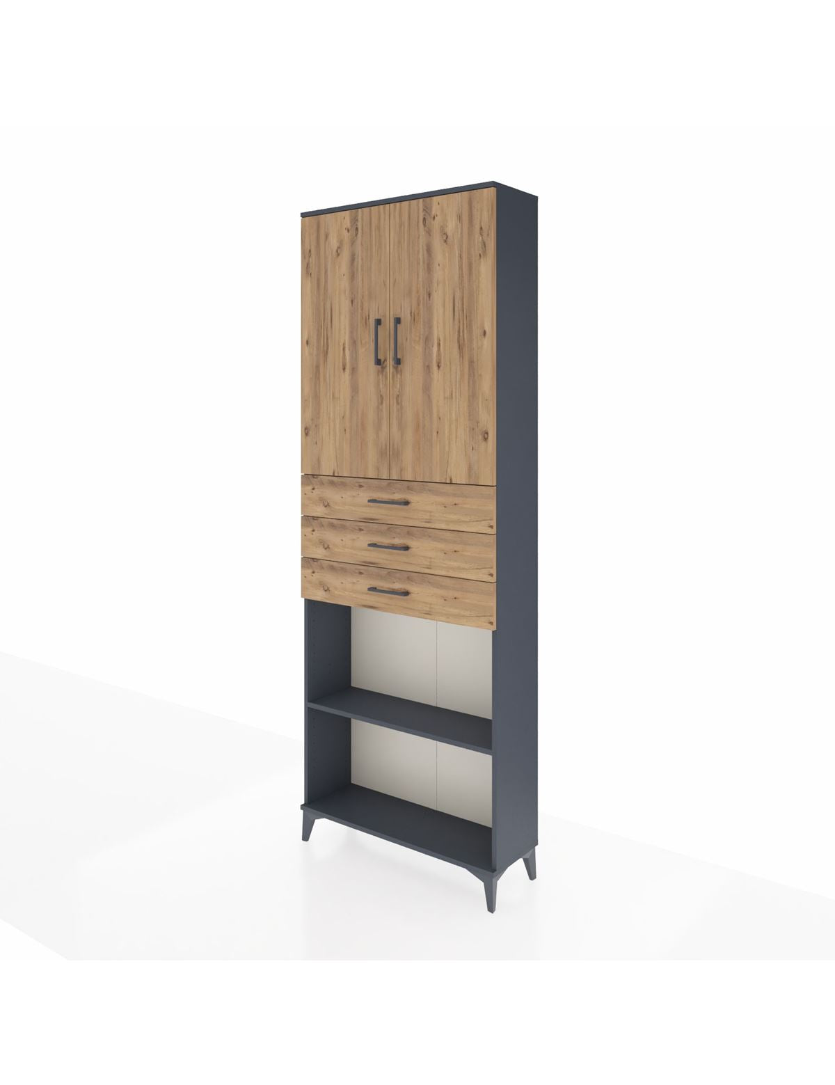 Arges Dolap 4 Raflı 3 Çekmeceli 2 Kapaklı 88x30x243 - S33M275V6A