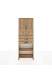 Arges Dolap 4 Raflı 3 Çekmeceli 2 Kapaklı 88x30x243 Çam-Çam