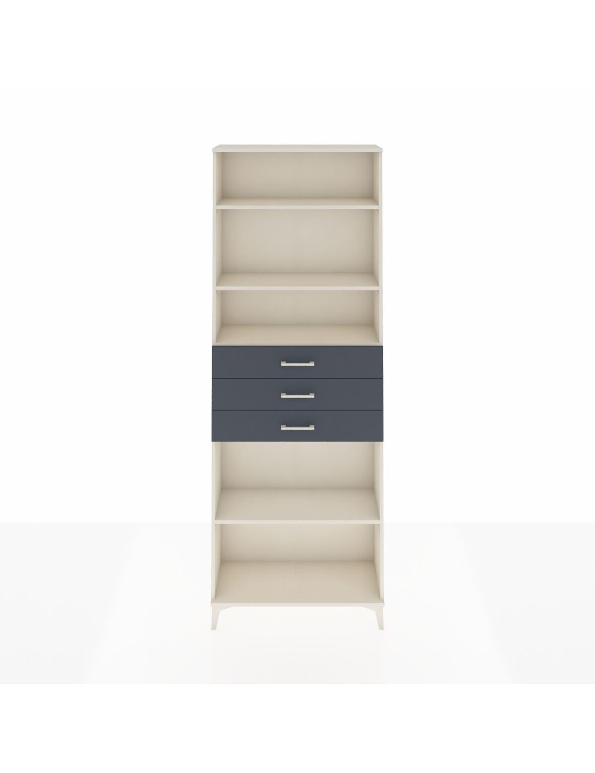 Arges Dolap 4 Raflı 3 Çekmeceli 88x30x243 Aytaşı-Antrasit