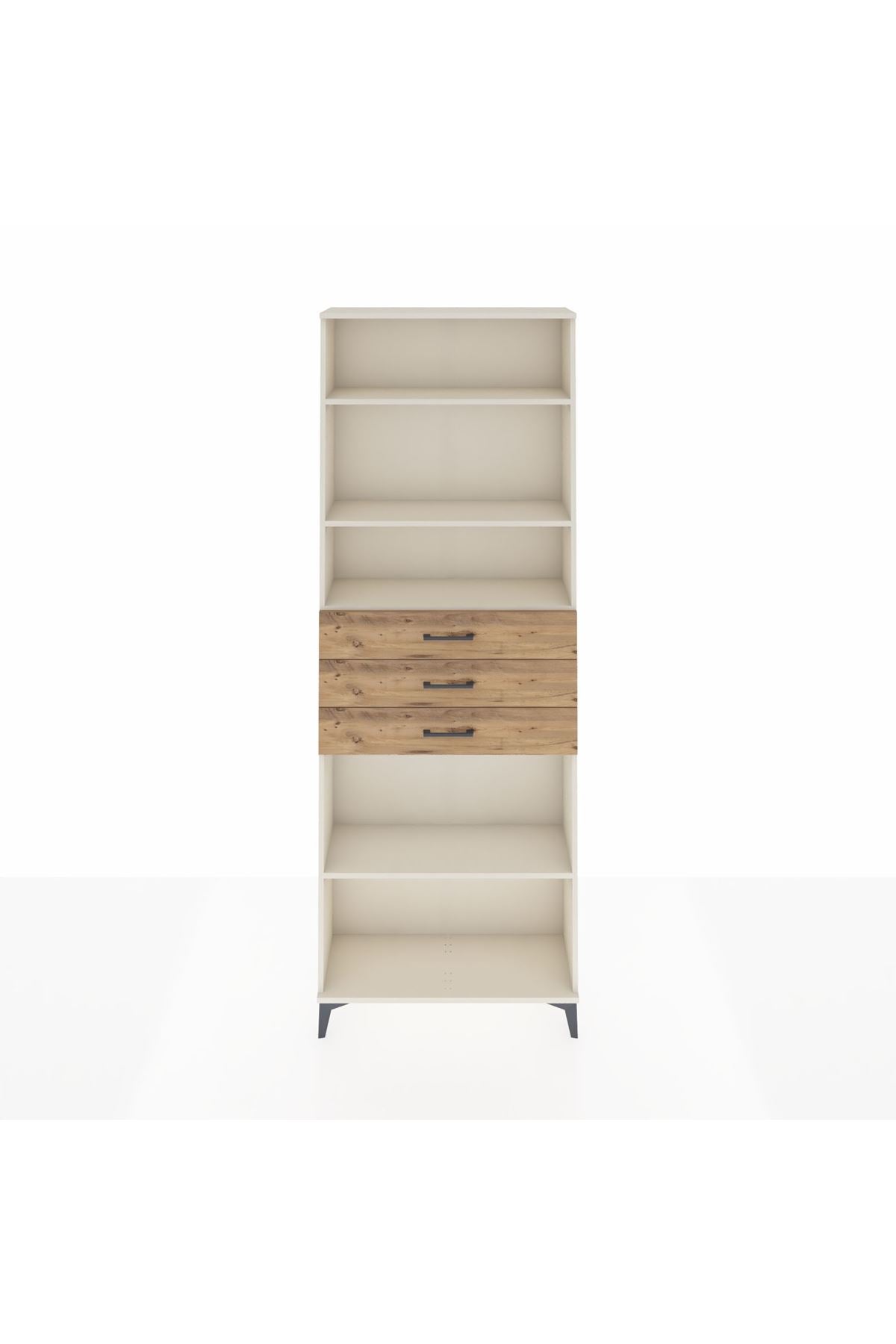 Arges Dolap 4 Raflı 3 Çekmeceli 88x30x243 Aytaşı-Çam