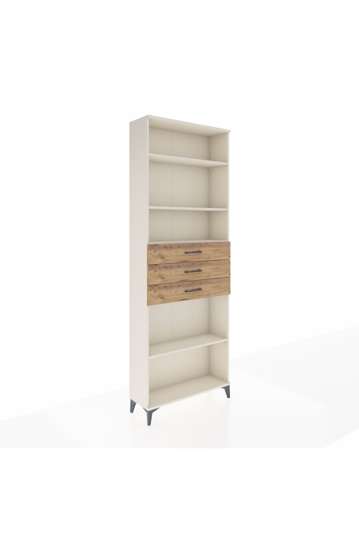 Arges Dolap 4 Raflı 3 Çekmeceli 88x30x243 Aytaşı-Çam