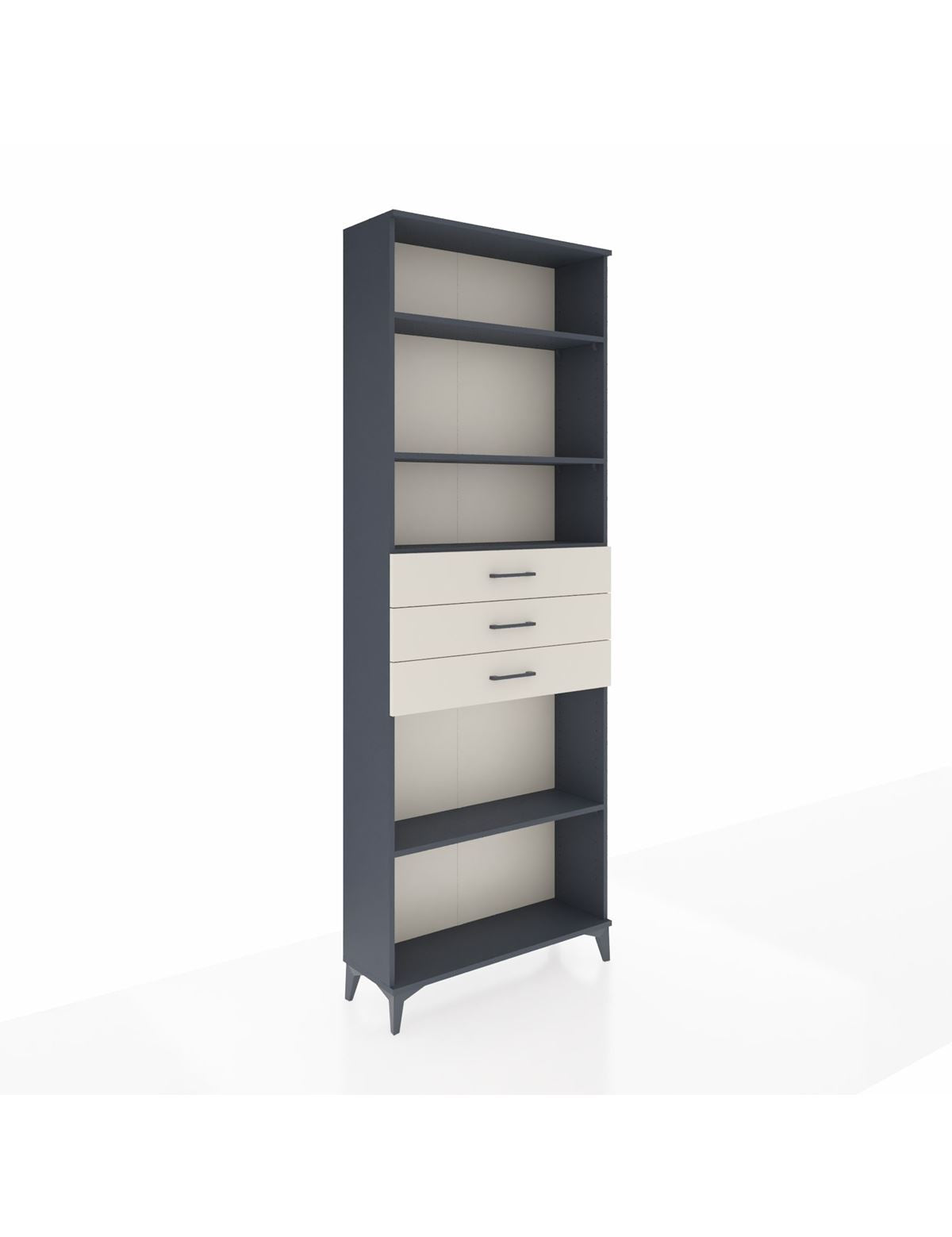 Arges Dolap 4 Raflı 3 Çekmeceli 88x30x243 Antrasit-Aytaşı