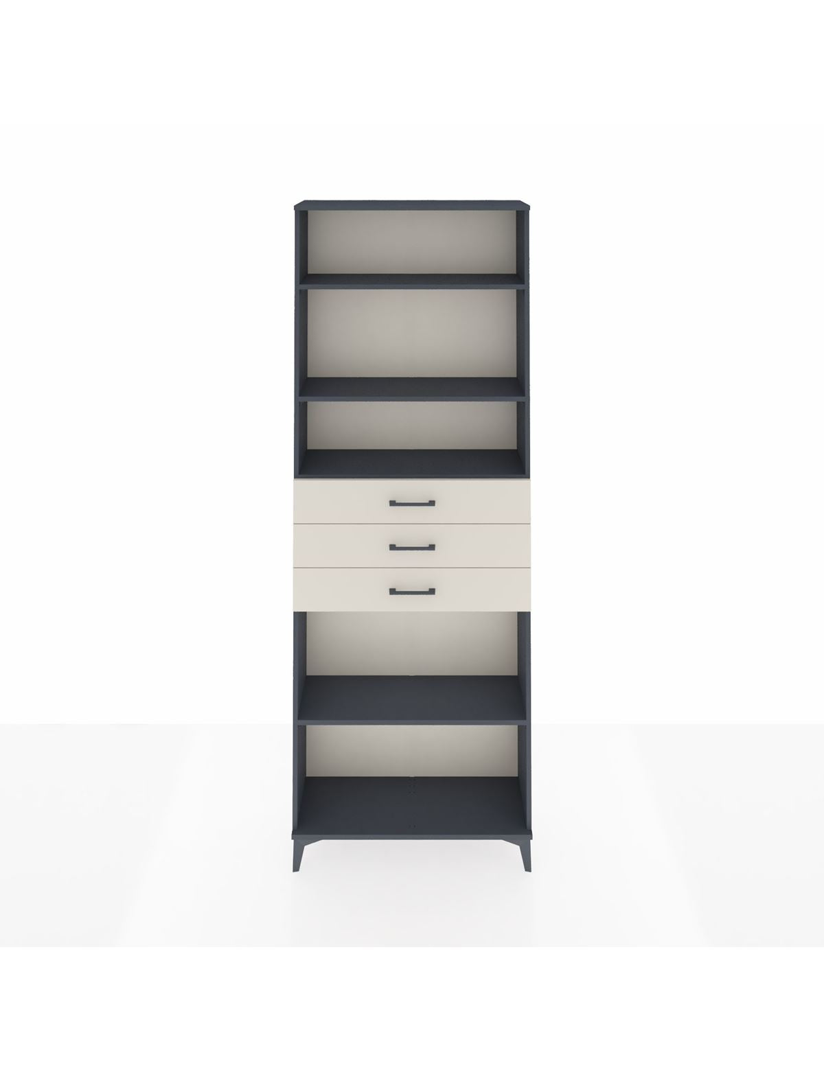 Arges Dolap 4 Raflı 3 Çekmeceli 88x30x243 Antrasit-Aytaşı