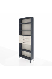 Arges Dolap 4 Raflı 3 Çekmeceli 88x30x243 Antrasit-Aytaşı