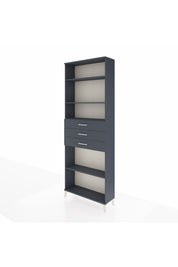 Arges Dolap 4 Raflı 3 Çekmeceli 88x30x243 Antrasit-Antrasit