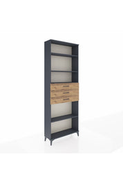 Arges Dolap 4 Raflı 3 Çekmeceli 88x30x243 Antrasit-Çam