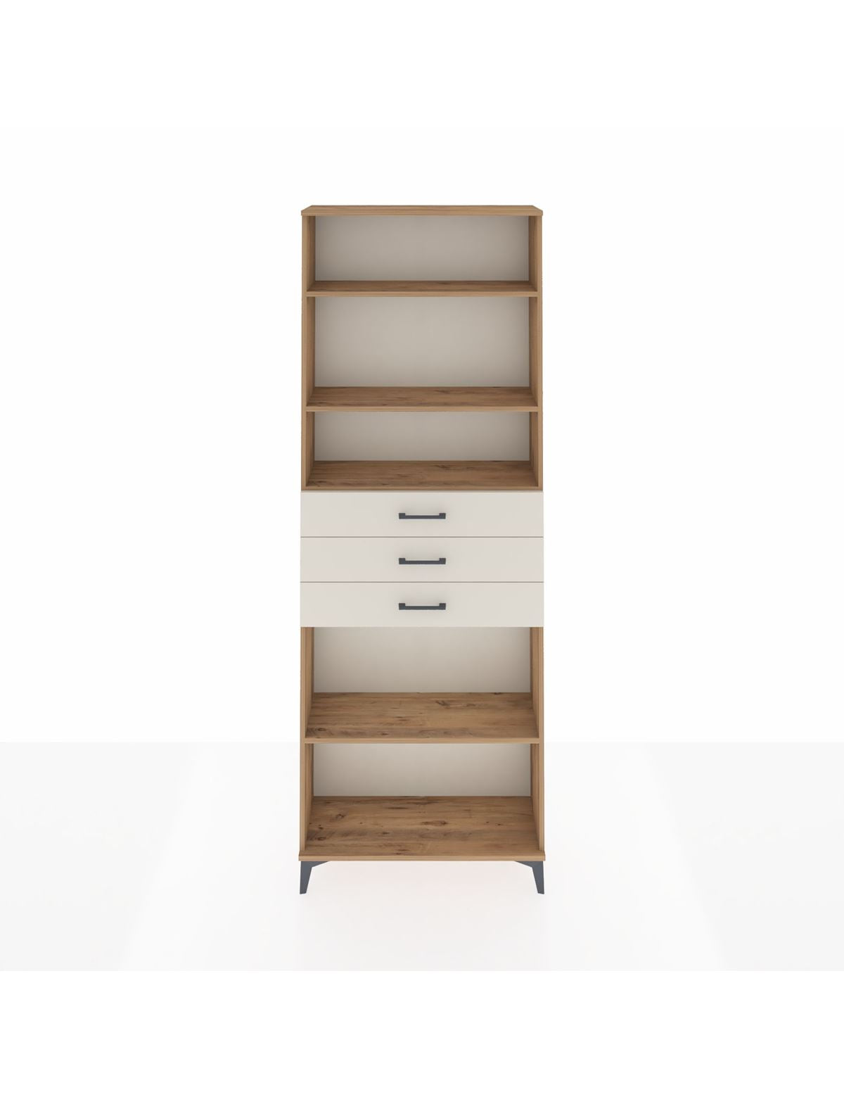 Arges Dolap 4 Raflı 3 Çekmeceli 88x30x243 Çam-Aytaşı