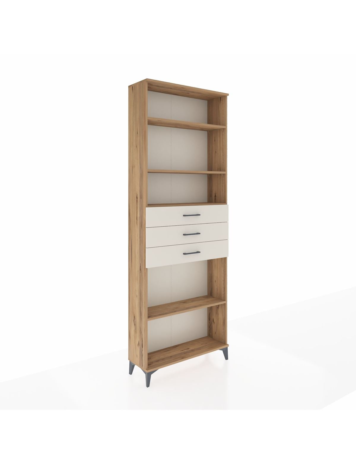 Arges Dolap 4 Raflı 3 Çekmeceli 88x30x243 Çam-Aytaşı