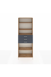 Arges Dolap 4 Raflı 3 Çekmeceli 88x30x243 Çam-Antrasit