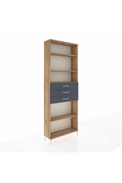 Arges Dolap 4 Raflı 3 Çekmeceli 88x30x243 Çam-Antrasit