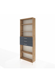 Arges Dolap 4 Raflı 3 Çekmeceli 88x30x243 Çam-Antrasit