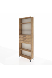 Arges Dolap 4 Raflı 3 Çekmeceli 88x30x243 Çam-Çam