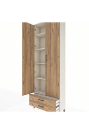 Arges Dolap 5 Raflı 2 Çekmeceli 2 Kapaklı 88x30x243 Aytaşı-Çam