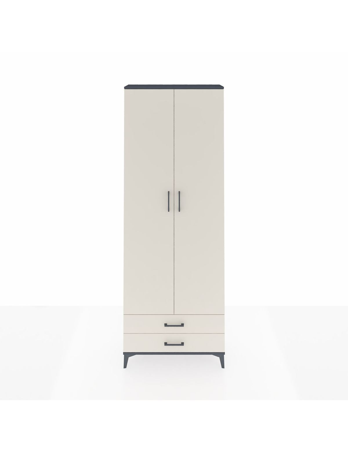 Arges Dolap 5 Raflı 2 Çekmeceli 2 Kapaklı 88x30x243 Antrasit-Aytaşı