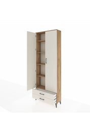 Arges Dolap 5 Raflı 2 Çekmeceli 2 Kapaklı 88x30x243 Çam-Aytaşı