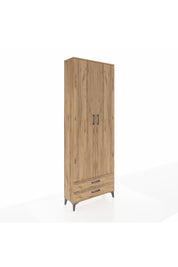 Arges Dolap 5 Raflı 2 Çekmeceli 2 Kapaklı 88x30x243 Çam-Çam