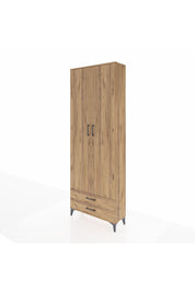 Arges Dolap 5 Raflı 2 Çekmeceli 2 Kapaklı 88x30x243 Çam-Çam