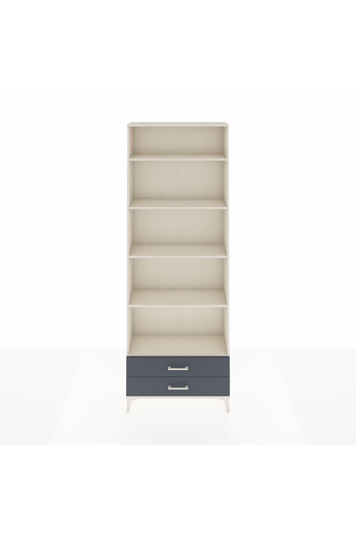 Arges Dolap 5 Raflı 2 Çekmeceli 88x30x243 Aytaşı-Antrasit