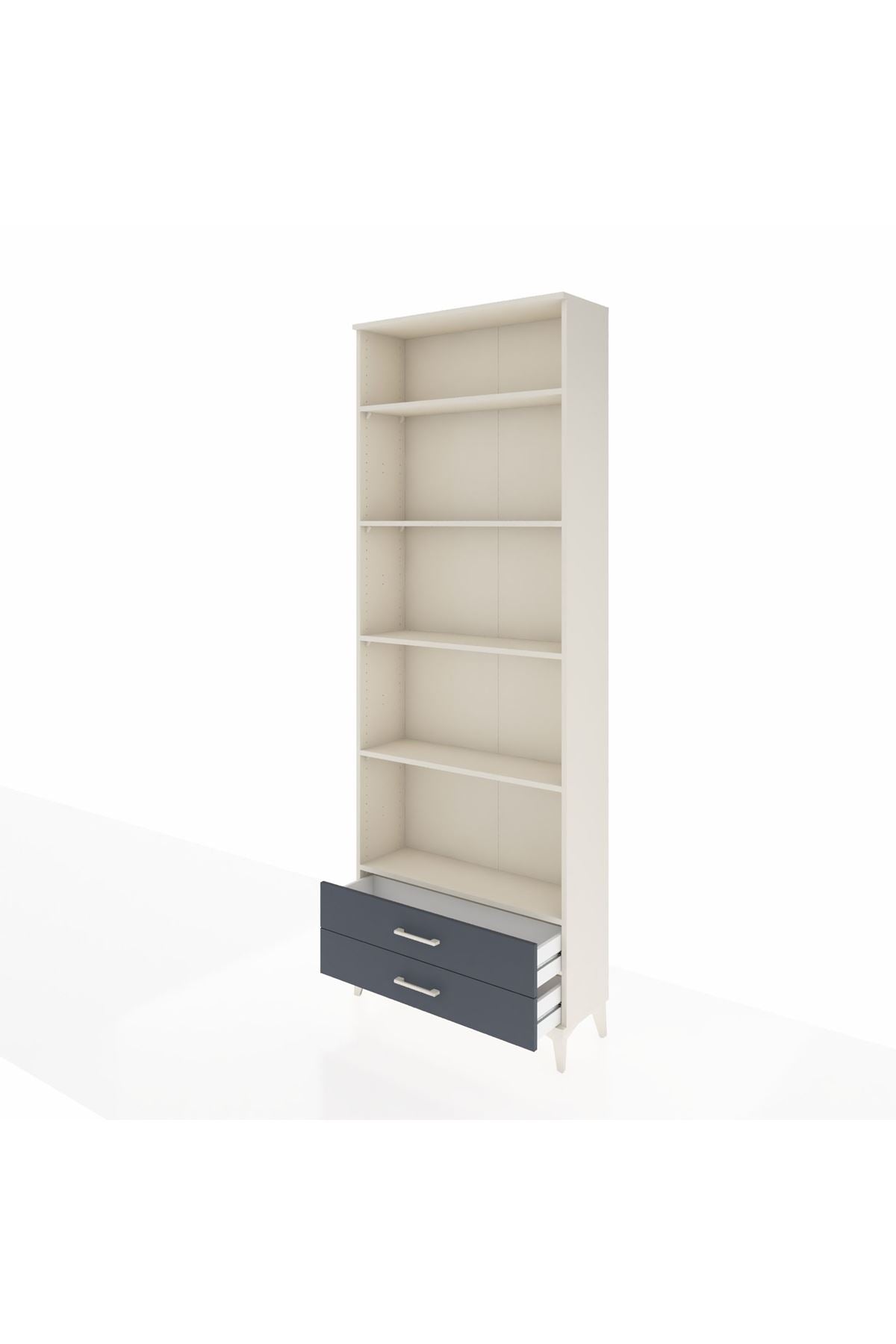 Arges Dolap 5 Raflı 2 Çekmeceli 88x30x243 Aytaşı-Antrasit